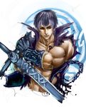  1boy chains male male_focus muscle short_hair solo soul_calibur soulcalibur_v sword vest weapon zwei_(soulcalibur) 