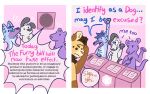 2_panel_comic andromorph_(lore) anthro blue_hair brown_body brown_fur brown_hair canid canine canis chest_tuft domestic_dog dot_eyes eyes_closed facepalm felid female fox fur grey_body grey_fur group gynomorph_(lore) hair half-closed_eyes hi_res humor lion luckfoxo33 male mammal mane mane_hair mustelid narrowed_eyes open_mouth otter pantherine pawpads paws pink_pawpads purple_body purple_fur tan_body tan_fur tatum_(tolng) tolng trans_(lore) trans_man_(lore) trans_woman_(lore) tuft yellow_body yellow_fur