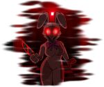 buckteeth bunny_costume clothing costume darli_buni digital_media_(artwork) domestic_rabbit female five_nights_at_freddy&#039;s five_nights_at_freddy&#039;s:_security_breach fursuit glowing glowing_eyes hi_res holding_knife holding_object knife lagomorph leporid looking_at_viewer mammal open_mouth oryctolagus rabbit red_eyes scottgames smile solo steel_wool_studios stitch_(sewing) teeth vanny_(fnaf) whiskers