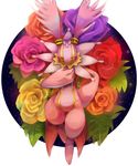  cherubimon digimon eyes_closed flower no_humans rose solo 