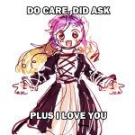  1girl :d blush brown_eyes brown_hair dress dungeon_toaster english_text gradient_hair hijiri_byakuren hug_invitation long_hair long_sleeves looking_at_viewer meme multicolored_hair outstretched_arms purple_hair simple_background sketch smile touhou white_background white_dress 