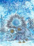abstract_art absurd_res clothing cloud colored_pencil_(artwork) dress faceless_character female hi_res humanoid ice ice_hair janet_k_wallace painting_(artwork) plant snow snowing solo tail the_lady_of_the_cold the_moomins traditional_media_(artwork) tree watercolor_(artwork) winter