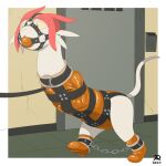 1:1 2023 alien anthro ball_gag bdsm betelgeusian biped bondage bound chain chained clothed clothing digital_drawing_(artwork) digital_media_(artwork) felid fur gag gagged glistening glistening_clothing hat headgear headwear hi_res latex latex_clothing male mammal meow_(space_dandy) orange_ball_gag orange_clothing orange_gag radasus restraints solo space_dandy straitjacket whiskers