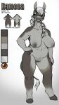absurd_res anthro asinus big_breasts braided_hair breasts brown_body brown_eyes donkey el_caballo_oscuro equid equine female hair hi_res humanoid long_ears mammal mature_female model_sheet piercing sheet_(disambiguation) solo spanish_text text white_hair