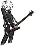 5_fingers alpha_channel anthro bear bear_twink_(jam) biped black_clothing black_shirt black_topwear clothed clothing fingers guitar hair jam_(artist) male mammal musical_instrument playing_guitar playing_music plucked_string_instrument shirt simple_background solo string_instrument tail topwear transparent_background white_hair