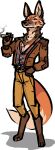 alpha_channel anthro biped canid canine clothed clothing countershade_fur countershade_neck countershading dipstick_tail fur inner_ear_fluff jam_(artist) male mammal maned_wolf markings simple_background solo tail tail_markings transparent_background tuft