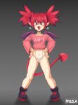 5tflldartist5 butt_from_the_front chainsaw_man clothing cosplay demon demon_humanoid disgaea ear_piercing etna_(disgaea) eyelashes female footwear front_view genitals grey_background hair hand_on_hip hi_res humanoid humanoid_pointy_ears looking_at_viewer navel nippon_ichi_software open_mouth panties piercing pink_clothing pink_topwear power_(chainsaw_man) purple_clothing purple_footwear purple_shoes pussy pussy_floss red_eyes red_hair red_tail shoes simple_background snaggle_tooth solo spade_tail tail tailed_humanoid tan_body tan_skin topwear underwear white_clothing white_panties white_underwear winged_humanoid wings