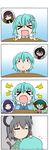  &gt;_&lt; 6+girls =_= absurdres ahoge anger_vein animal_ears asymmetrical_wings black_hair blue_hair chibi closed_eyes comic fang flying_sweatdrops gradient gradient_background green_hair grey_eyes highres hijiri_byakuren hood houjuu_nue kasodani_kyouko kumoi_ichirin mouse_ears multiple_girls nazrin open_mouth petting rakugaki-biyori shouting silent_comic spoken_person tantrum tatara_kogasa tears touhou tsukumogami wings 