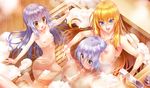  bath bathtub blonde_hair blush breasts game_cg gray_hair hirohara_honoka lass nipples nude shoujo_shiniki_shoujo_tengoku takagi_sana youta 