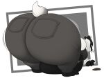 anthro ass_up badger belly_on_ground belly_overhang big_butt bottomwear butt clothed clothing hi_res huge_butt male mammal mustelid musteline pants rear_view solo suit tight_clothing tight_topwear topwear vetoknox wallet