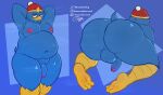 absurd_res anthro avian balls big_butt bird butt fupa genitals hi_res king_dedede kirby_(series) male musk nintendo nipples notsafeforwank overweight overweight_male penguin penis presenting presenting_hindquarters small_tail solo tail