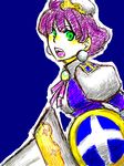  artist_request eclair_(la_pucelle) green_hair la_pucelle princess purple_hair solo sword weapon 