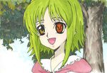  c.c. code_geass geass green_hair kagechiyo_(hiroyuki33594) short_hair sidelocks solo yellow_eyes younger 
