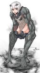  amputee bad_id bad_pixiv_id cyborg highres muscle original short_hair sigama solo tongue white_hair 