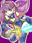  artist_request eclair_(la_pucelle) la_pucelle long_hair pink_eyes purple_hair smile solo sword thighs weapon 