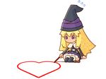  blonde_hair drawing grimgrimoire hat heart lillet_blan purple_eyes shigatake solo valentine wand witch wizard_hat 