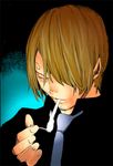  cigarette colorized hair_over_one_eye male_focus obata_takeshi one_piece sanji smoking solo third-party_edit 