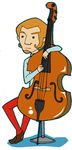  artist_request beard black_eyes brown_hair double_bass duster_(mother) facial_hair instrument lowres male_focus mother_(game) mother_3 solo 
