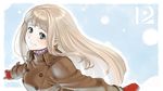  bad_id bad_pixiv_id blonde_hair coat gloves green_eyes long_hair original shimotsuki_eight snow solo winter_clothes 