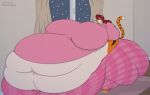 2024 anthro belle_oliver belly beverage big_belly big_breasts big_butt bottomwear breasts butt clothing container copyright_symbol cup digital_media_(artwork) felid female fur hi_res huge_belly huge_breasts huge_butt huge_thighs hyper hyper_belly hyper_breasts mammal morbidly_obese morbidly_obese_anthro morbidly_obese_female multicolored_body multicolored_fur obese obese_anthro obese_female overweight overweight_anthro overweight_female pajama_pants pajama_shirt pajamas pantherine satsumalord snow solo striped_body striped_fur stripes symbol thick_thighs tiger two_tone_body two_tone_fur