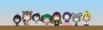  &gt;_&lt; 4koma 6+girls :d absurdres ahoge animal_ears arms_up asymmetrical_wings black_dress black_hair blonde_hair blue_hair brown_dress brown_hair capelet chibi closed_eyes comic dress error fang futatsuiwa_mamizou gem glasses gradient_hair green_hair grey_dress grey_hair hair_ornament hat highres hijiri_byakuren hood houjuu_nue jewelry kasodani_kyouko kumoi_ichirin layered_dress leaf leaf_on_head long_hair looking_at_viewer mouse_ears multicolored_hair multiple_girls nazrin necktie open_mouth pendant pince-nez pink_dress purple_hair raccoon_ears raccoon_tail rakugaki-biyori sailor_hat shirt silent_comic sitting skirt smile solid_circle_eyes tail toramaru_shou touhou two-tone_hair unzan very_long_hair white_dress wings xd 