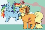 2024 accessory applejack_(mlp) beastofeuthanasia belly blonde_hair blonde_mane blue_body blue_fur blue_hooves brown_clothing brown_hat brown_headwear clothing cowboy_hat cutie_mark digital_drawing_(artwork) digital_media_(artwork) duo earth_pony equid equine eyebrow_through_hair eyebrows eyelashes eyes_closed feathered_wings feathers female female/female feral flat_colors flying freckles friendship_is_magic fur grass hair hair_accessory hair_tie hasbro hat headgear headwear heart_symbol hooves horse kiss_on_lips kissing long_hair long_mane long_tail mammal mane multicolored_body multicolored_fur multicolored_hair multicolored_mane multicolored_tail my_little_pony mythological_creature mythological_equine mythology orange_body orange_fur orange_hooves outside overweight overweight_female overweight_feral pegasus plant pony quadruped rainbow_dash_(mlp) rainbow_hair rainbow_mane rainbow_tail red_eyebrows sky slightly_chubby slightly_chubby_female slightly_chubby_feral standing tail translucent translucent_hair tree wings yellow_tail