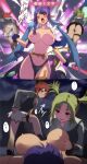  3girls breast_sucking breasts breasts_out droite_(tales) gauche_(tales) green_hair hariya188 highres judith_(tales) multiple_girls panties purple_hair red_hair tales_of_(series) tales_of_vesperia torn_clothes underwear 