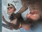 anthro ape bodily_fluids bulge butt chimpanzee duo female haplorhine human humanoid male male/female mammal neurodyne pan_(genus) penetration primate sex shower sweat yello