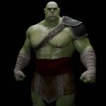 1:1 3d_(artwork) digital_media_(artwork) fangs green_body green_skin hi_res humanoid humanoid_pointy_ears male musclegut muscular muscular_humanoid muscular_male nipples not_furry orc pecs solo teeth voluox