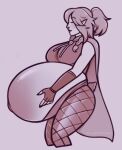 clothed clothing deer faun female hi_res humanoid mammal pregnant pregnant_female scut_tail short_tail solo tail wellbredkitsune