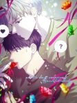  ? artist_name black_sweater blurry brown_hair candy confetti depth_of_field food green_sweater head_kiss heart highres hug hug_from_behind ilay_riegrow jeong_taeui licking light_blush lollipop long_sleeves mistletoebirdy official_style open_mouth passion_(manhwa) red_ribbon ribbon spoken_heart spoken_question_mark sweatdrop sweater teeth tongue upper_body white_hair yaoi 