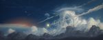  cloud justinas_vitkus meteor multiple_moons no_humans original scenery sky 