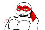  2019 amber_eyes anthro bandanna half-closed_eyes inkyfrog male mask mole_(marking) muscular muscular_male partially_colored pecs raphael_(tmnt) reptile scalie shell simple_background smile solo sparkle teenage_mutant_ninja_turtles turtle white_background 