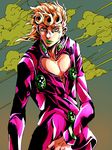  blonde_hair braid bug giorno_giovanna green_eyes insect jojo_no_kimyou_na_bouken ladybug lipstick makeup male_focus solo taruha tegaki 