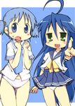  crossover highres izumi_konata lucky_star naganohara_mio necktie nichijou panties pixiv_manga_sample resized school_uniform serafuku underwear zubatto 