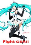  2013 aqua_eyes aqua_hair artist_name boots crown dated elbow_gloves full_body gloves goodsmile_company goodsmile_racing hatsune_miku headphones headset jumping leotard long_hair looking_back official_art open_mouth race_queen racing_miku racing_miku_(2013) saitou_masatsugu simple_background solo thigh_boots thighhighs twintails very_long_hair vocaloid white_background 