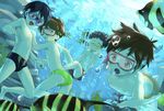  ass bad_id bad_pixiv_id barefoot bubble bulge coral diving diving_mask diving_mask_on_eyes dutch_angle fish freediving goggles goggles_on_eyes male_focus male_swimwear multiple_boys navel nipples open_mouth original shirtless smile snorkel submerged swim_briefs swim_trunks swimming swimwear underwater water yuki_(vicious) 