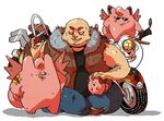  bald character_request clefable clefairy cleffa motor_vehicle motorcycle nintendo npc npc_trainer poke_ball pokemon pokemon_(game) roughneck_(pokemon) smile sunglasses tattoo vehicle 