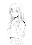  bad_id bad_pixiv_id greyscale long_hair looking_at_viewer monochrome original simple_background solo sui_(camellia) white_background 