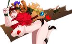  1girl animal_ears ass blonde_hair breasts closed_eyes duto goggles hat large_breasts league_of_legends lee_sin long_hair nipples restrained teemo 