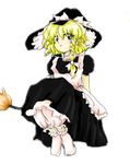  black_dress blonde_hair broom dress hat kirisame_marisa lowres official_art oota_jun'ya solo the_embodiment_of_scarlet_devil touhou witch witch_hat 