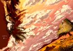  abstract brown_hair cloud eren_yeager grass male_focus meola shingeki_no_kyojin sky solo tree 