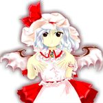  blue_hair hat lowres official_art oota_jun'ya remilia_scarlet ribbon solo the_embodiment_of_scarlet_devil touhou vampire wings 