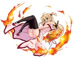  arisa_bannings bad_id bad_pixiv_id burning_arisa fire kirisato_itsuki legs lyrical_nanoha mahou_shoujo_lyrical_nanoha parody shakugan_no_shana solo sword thighhighs weapon 