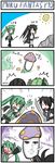  4koma abe_takakazu baseball_bat black_rock_shooter black_rock_shooter_(character) cameo catstudioinc_(punepuni) comic hatsune_miku highres kuso_miso_technique multiple_girls nail nail_bat silent_comic vocaloid yaranaika 