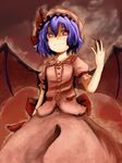  bad_id bad_pixiv_id claws hat kokotetsu purple_hair red_eyes remilia_scarlet short_hair solo touhou wings 