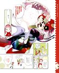  apple-chan artbook cake chef chef_hat comic computer food food_girls food_themed_clothes hat headset highres laptop melon-chan_(fg) multiple_girls okama pastry see-through strawberry-chan translation_request yuzu-chan 