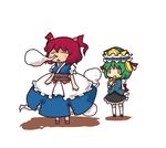  blush_stickers chibi ghost hitodama inishie multiple_girls onozuka_komachi rod_of_remorse shiki_eiki touhou 