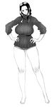  barefoot bobobo breasts glasses large_breasts legs long_hair monochrome nico_robin one_piece one_piece_film_z pixiv_manga_sample sweater wide_hips 