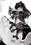  flower gokou_ruri gothic_lolita greyscale hair_flower hair_ornament hairband highres hyocorou lolita_fashion long_hair looking_at_viewer mole mole_under_eye monochrome non-web_source ore_no_imouto_ga_konna_ni_kawaii_wake_ga_nai petticoat scan solo 